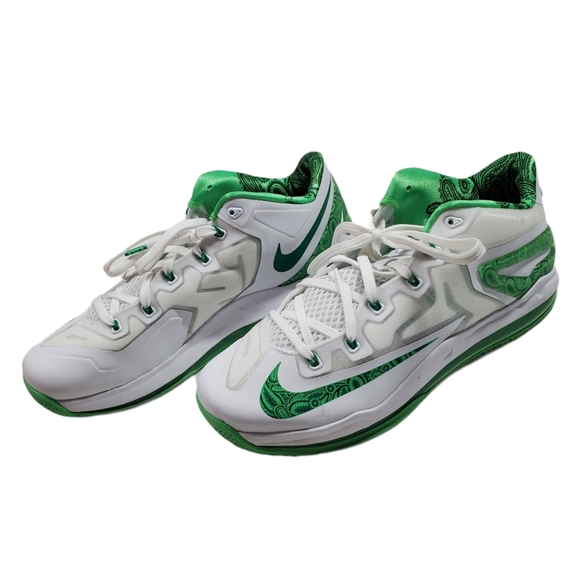 Nike Max Lebron 11 XI Low Size 11 White Green - Picture 5 of 14